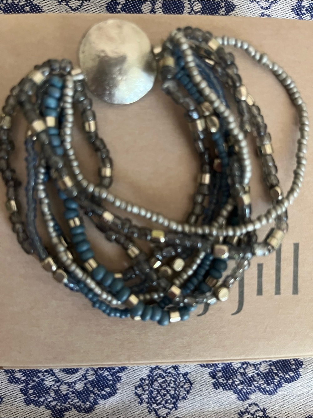 J.Jill Blue and Silver Stretchy Bracelet Set - Picture 2 of 2